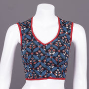 Blue Jahota Hand Block Printed Cotton Blouse