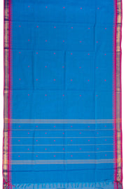 Blue Handloom Kanchi Cotton Saree
