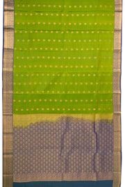 Lime Green Pure Silk Kanjivaram Saree 10071875