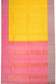 Yellow Handloom Korvai Kanjivaram Silk Saree