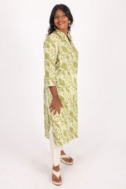 Green Handblock Vanaspati Printed Cotton Kurta
