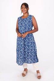 Blue Jahota Hand Block Cotton Kurta 