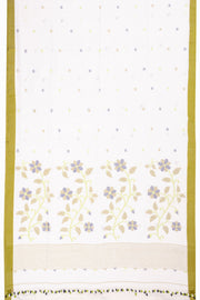 White Handspun And Handwoven Jamdani Cotton Saree 10072204