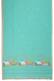 Blue Handspun And Handwoven Jamdani Cotton Saree 10072207