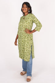 Green Handblock Vanaspathi Printed Cotton Kurta