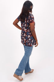  Deep Brown Jahota Hand Block Cotton Kurti 10072355