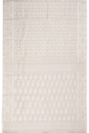 White Handloom Jamdani Style Cotton Saree