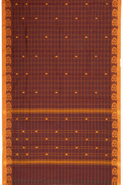 Brown Handloom Chettinad Cotton Saree 10072648
