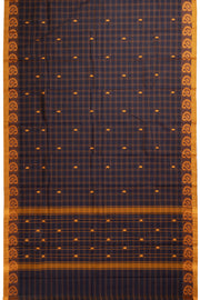 Black Handloom Chettinad Cotton Saree 10072666