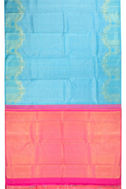 Blue Korvai Bridal Kanjivaram Silk Saree 10072756