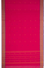 Bright Pink Handloom Chettinad Cotton Saree 10077309