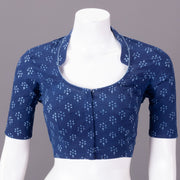 Indigo Hand Block Printed Cotton Blouse 10073284