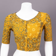 Yellow Ajrakh Printed Cotton Blouse 10073370