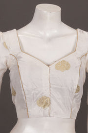 Cream Banarasi Katan Silk Blouse 10073414
