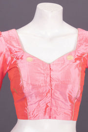 Peach Orange Banarasi Katan Silk Blouse 10073415