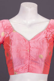 Peach Orange Banarasi Katan Silk Blouse 10073420
