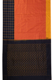 Black Handloom Pochampally Ikat Silk Saree 10073537