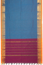 Blue Thousand Buttas Chettinad Cotton Saree 10073622