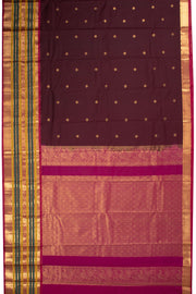 Brown Kanjivaram Vegan Silk Saree with Contrast Pallu 10073869