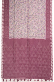 Mauve Floral Printed Linen Saree 10074037