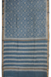 Blue Akola Dabu Printed Silk Cotton Saree 10074137