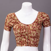 Red Hand Block Vanaspathi Printed Cotton Blouse 10074478