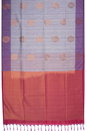 Cadet Grey Jute Weave Kanjivaram Vegan Silk Saree 10074639