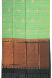 Mint Green Jute Weave Kanjivaram Vegan Silk Saree 10074643