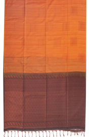 Orange Jute Weave Kanjivaram Vegan Silk Saree 10074647