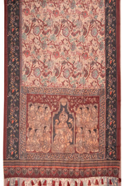 Brown Kalamkari Printed Malai Cotton Saree 10074678