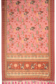 Pink Kalamkari Printed Malai Cotton Saree 10074680