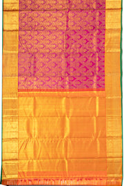 Cherry Magenta Bridal Kanjivaram Tissue Silk Pure Zari Saree 10074751