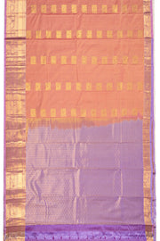 Peach Kanjivaram Vegan Silk Saree with Contrast Pallu 10074875