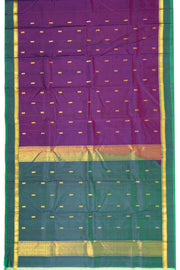 Purple Kanjivaram Pure Silk Saree with Contrast Pallu 10074925