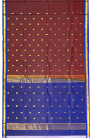 Maroon Kanjivaram Pure Silk Saree with Contrast Pallu 10074891