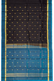 Black Kanjivaram Pure Silk Saree with Contrast Pallu 10074892