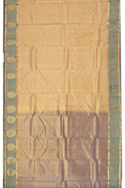 Beige Kanjivaram Pure Silk Saree with Contrast Pallu 10074895