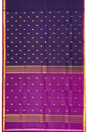 Purple Kanjivaram Pure Silk Saree with Contrast Pallu 10074897