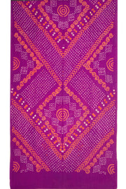 Purple Bandhani Mulmul Cotton Saree 10075489