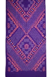 Purple Bandhani Mulmul Cotton Saree 10075491