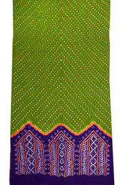 Green Bandhani Mulmul Cotton Saree 10075501