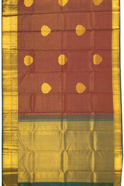  Barn Red Kanjivaram Silk Saree with Checks Design 10075528