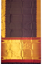 Brown Ettukol Kanjivaram Pure Silk Saree 10075531