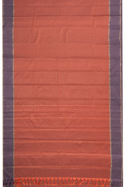 Kanjivaram Vegan Viscose Silk Saree Peach Color Block Design 10075555