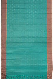 Kanjivaram Vegan Viscose Silk Saree Strong Cyan Color Block Design 10075562