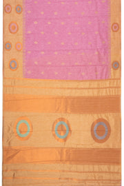 Kanjivaram Vegan Viscose Silk Pink Color Jute Style Finish 10075596