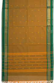 Golden Mustard Yellow Handloom Chettinad Cotton Saree 10075833