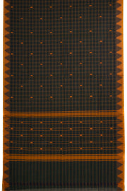 Dark Green Handloom Chettinad Cotton Saree 10075846