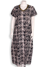 Grey Batik Printed Cotton Nightwear 10076176