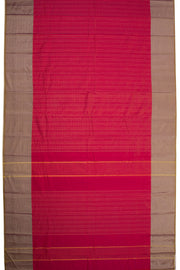 Maroon Art Silk Kanjivaram Saree With Stripes Design 10076343